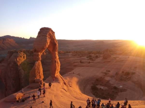 Students visiting Arches