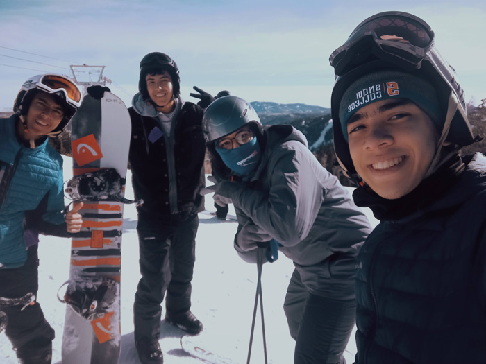 Students enjoying Sking